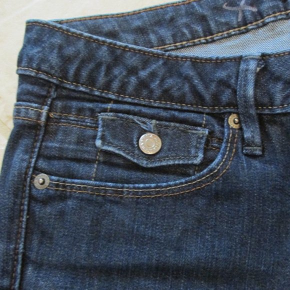 BANANA REPUBLIC WOMEN'S SIZE 4 S JEANS DARK BLUE DENIM MID RISE BOOT CUT - Picture 3 of 10